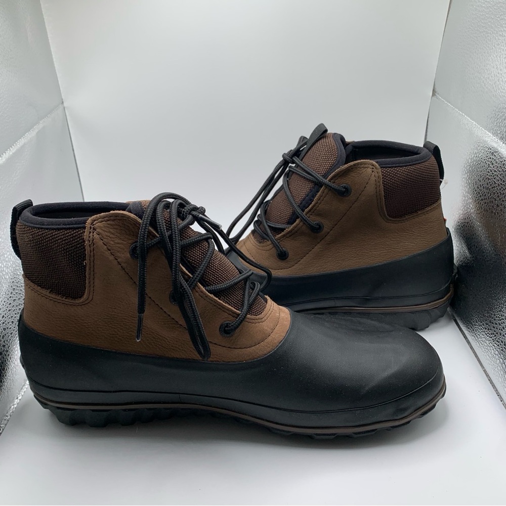 NWB Bogs Men's Classic Casual Lace Leather brown Boots size 12 rubber 2621 - Picture 9 of 10